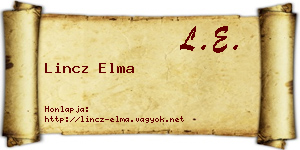 Lincz Elma névjegykártya